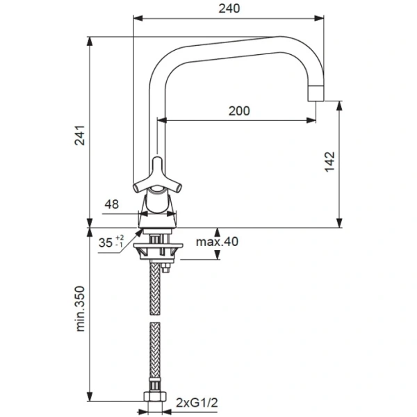 смеситель для кухонной мойки vidima trinity ba263aa