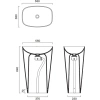 раковина catalano green 0428550001 55x38 см, напольная, белый глянец