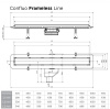 душевой канал 450 мм pestan confluo frameless black glass line 13701202