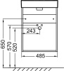 тумба под раковину jacob delafon odeon rive gauche 50 l eb2581g-r5-e10 подвесная квебекский дуб 454086