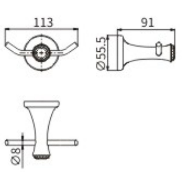 Двойной крючок CeramaLux Valencia 88501G Золото
