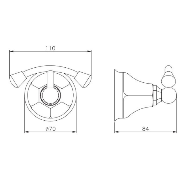 Nicolazzi Nicolazzi Teide Chic Крючок подвесной, двойной, цвет: золото