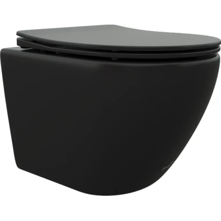 Унитаз Cerutti SPA Ticino Aria MB CT8918 подвесной, с сиденьем микролифт, черный матовый