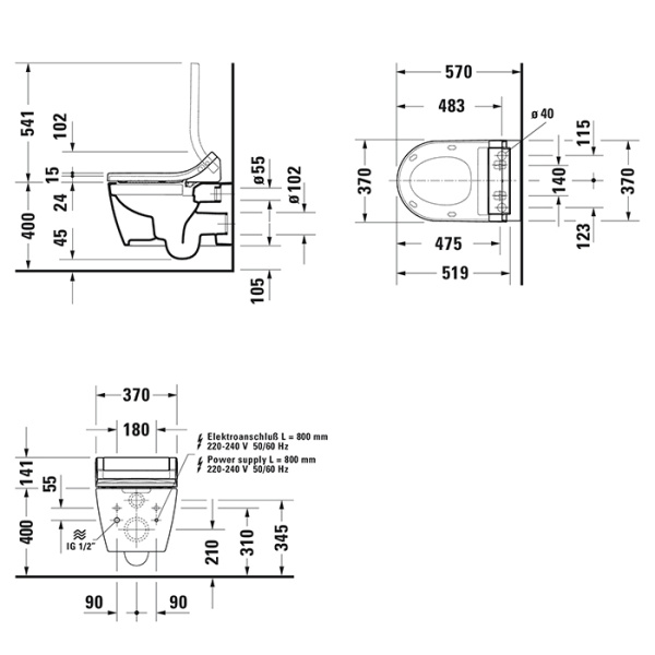 сиденье-биде для унитаза duravit sensowash 613000012002300, электронное сиденье-биде для унитаза duravit sensowash 613000012002300, электронное