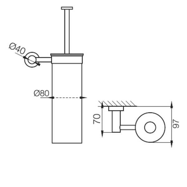 Ёршик для унитаза Fima Carlo Frattini Quadra F6006/2NS чёрный матовый