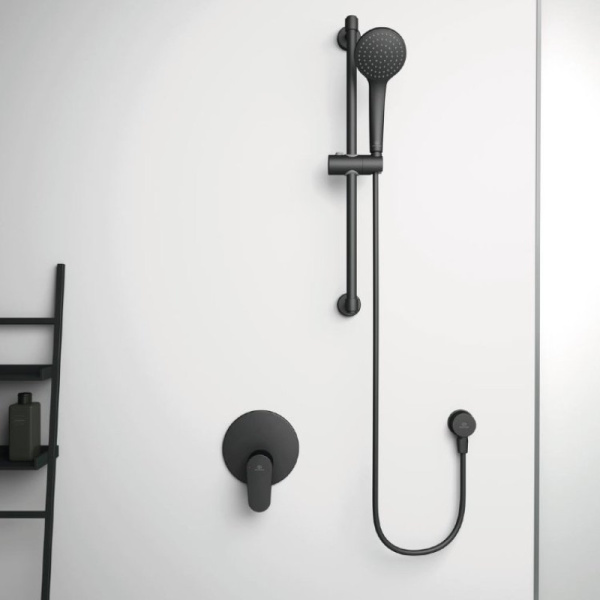 шланговое подключение ideal standard ideal rain bc808xg черное матовое