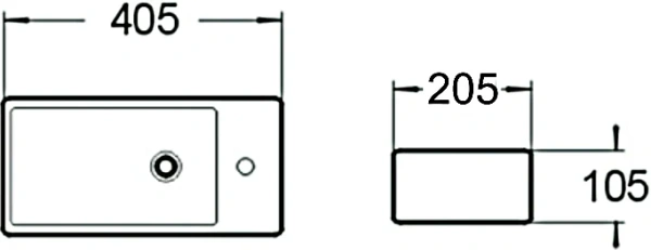 раковина 40.5x20,5 см santiline sl-2009l