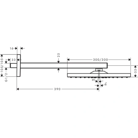 верхний душ hansgrohe raindance e 300 1jet 26238990