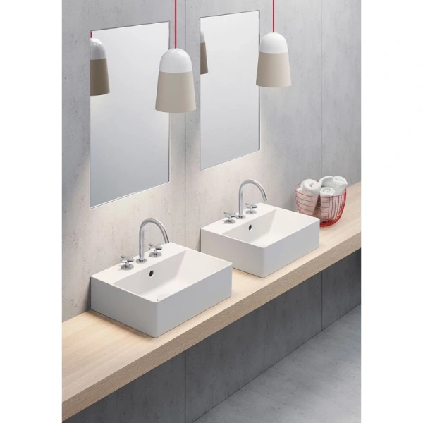 раковина gsi kube x 9485111 подвесная, 45x35 см, bianco lucido (белый глянец)