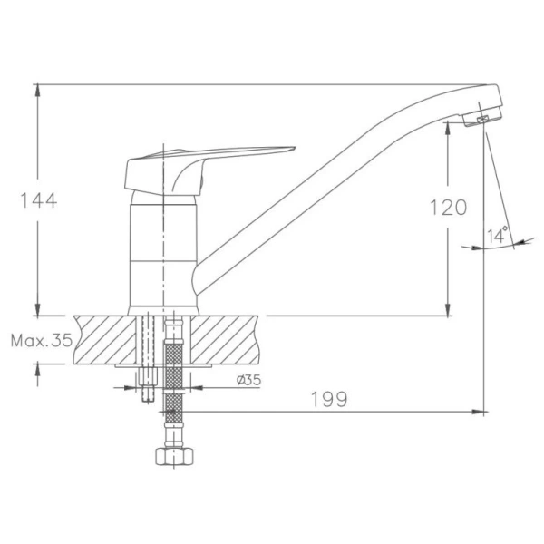 смеситель для кухни haiba hb4837 цвет хром