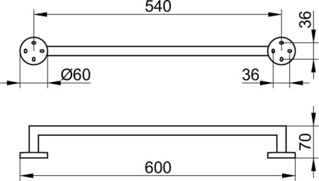 полотенцедержатель 600 мм keuco edition 90 19001 010600 хром