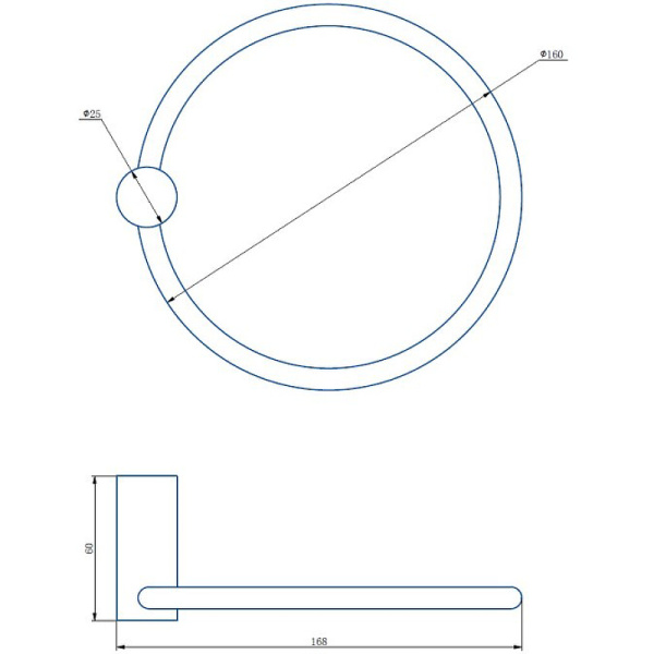 Кольцо для полотенец Haiba HB8404-7 черный матовый