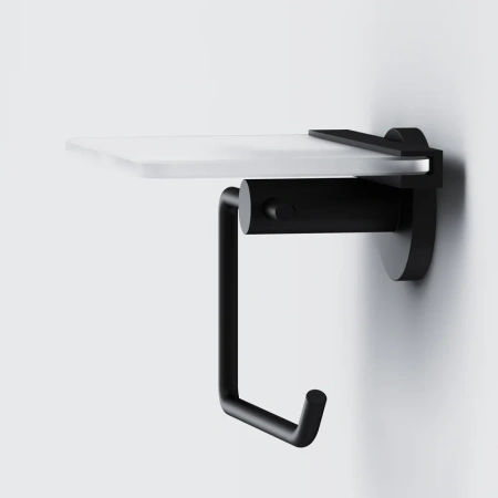 держатель туалетной бумаги am.pm x-joy a85a341522 с полкой для телефона, черный