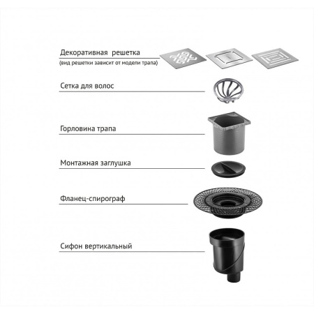 душевой трап berges platz antik 100x100 090060 с решеткой хром матовый