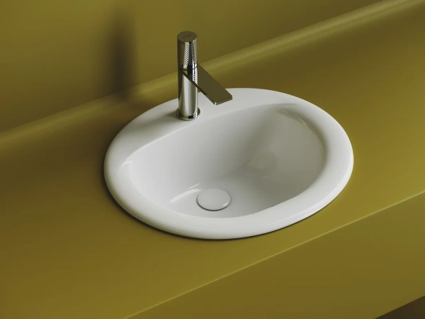 раковина встраиваемая сверху ceramicanova sun овальная 515x455x200 мм с переливом цвет белый cn6080