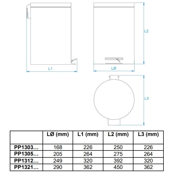 Мусорное ведро 20л Mediclinics PP1321CS