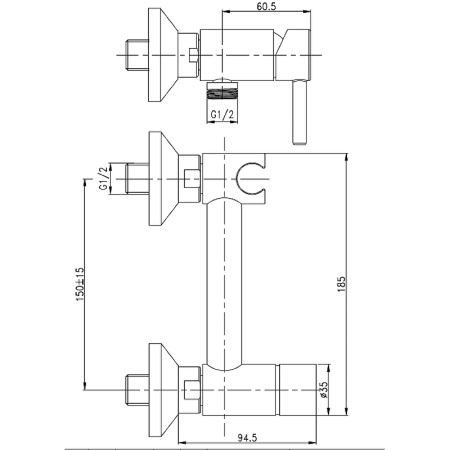 гигиенический душ со смесителем ceramalux drs/005 белый матовый