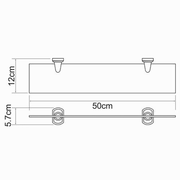 Полка стеклянная WasserKRAFT Oder K-3024 цвет хром
