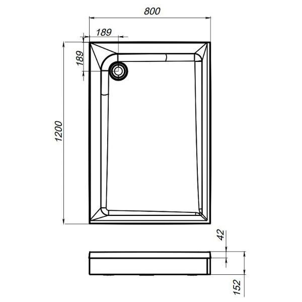 душевой поддон am.pm gem 120×80 w90t-404-12080w белый