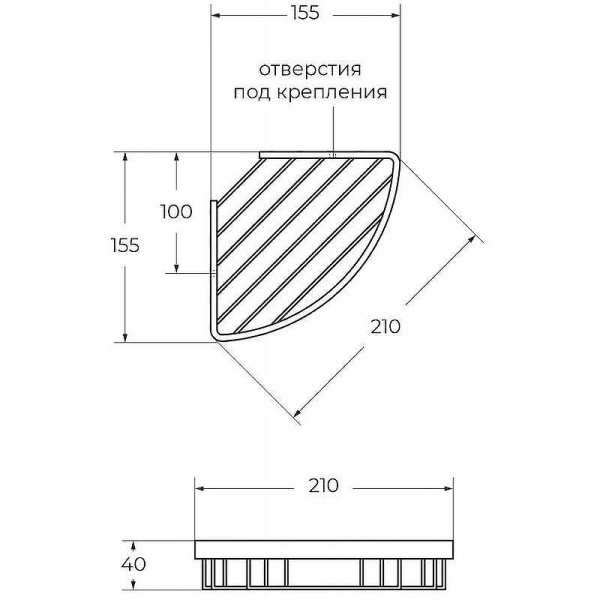 Полка корзина Art&Max AM-8936A-Br угловая, цвет бронза