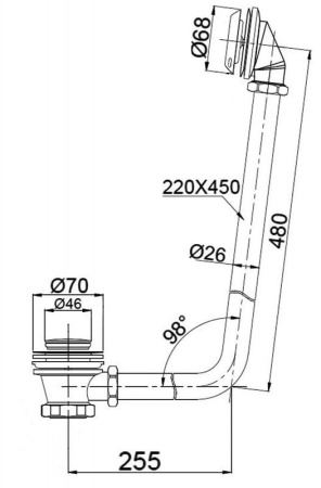 слив-перелив для belbagno вв04/вв05/вв06 bb567-ovf-crm, хром