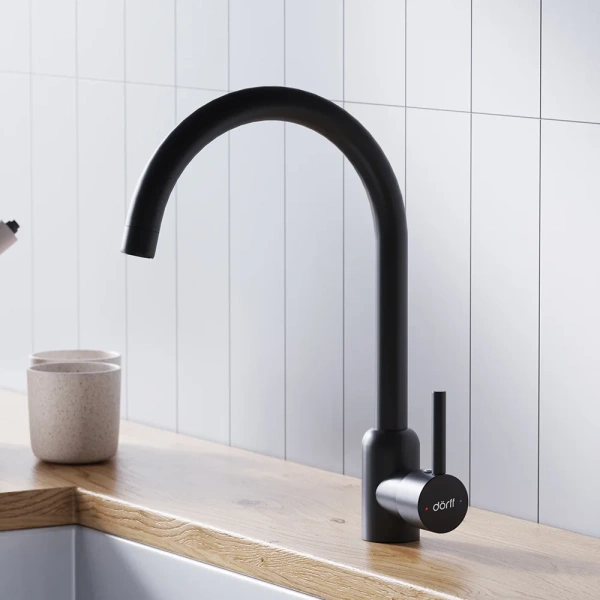 смеситель для кухни dorff logic d3007022 черный