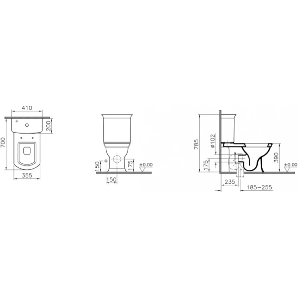 унитаз напольный vitra serenada 9722b003-7204