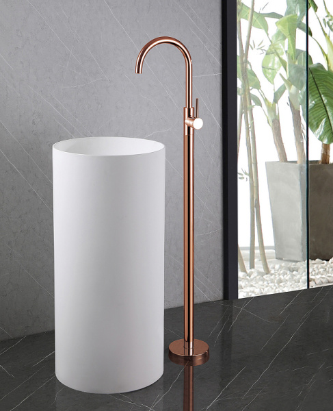 смеситель напольный для раковины abber wasser kreis af8141rg, цвет розовое золото