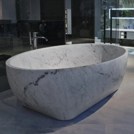 Ванна из минерального литья Antonio Lupi Solidea SOLIDEA190 marmo carrara белый мрамор