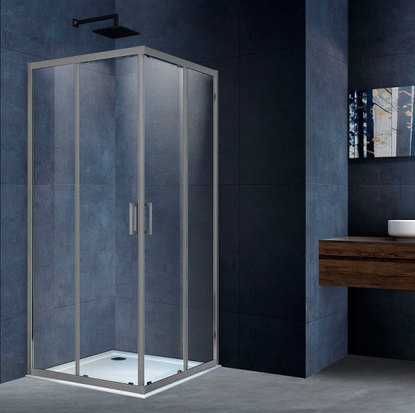 душевой уголок vincea alpha 90×90 vss-3al900clgm профиль вороненая сталь, стекло прозрачное