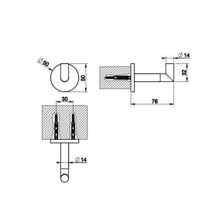 gessi gessi anello крючок подвесной, цвет: хром