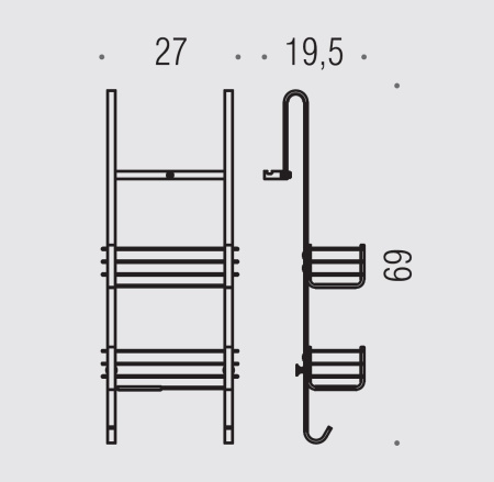 полка colombo design complementi b9634.nm на стеклянную дверь черная