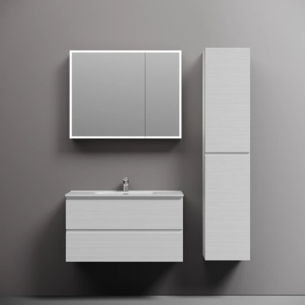 тумба под раковину sancos folk fl90w 89 см, подвесная, белый матовый