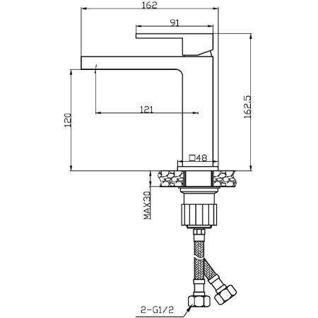 смеситель для раковины agger great a2802144 черный матовый