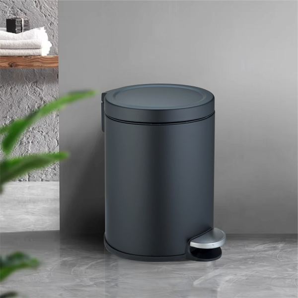 Мусорное ведро Weltwasser WW Lora BL 6L с педалью, черный матовый