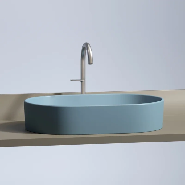 раковина ceramicanova element cn6048ml накладная, 60.8x38.5 см, голубая матовая