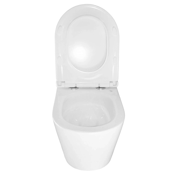 унитаз azario lander az-2802e подвесной, безободковый, с сиденьем микролифт, слив "торнадо", 49x34.5x35 см, белый