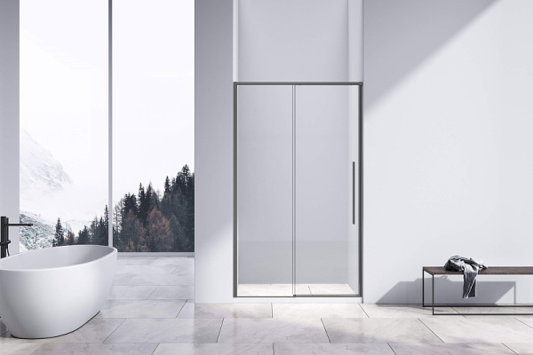 душевая дверь vincea slim-n 140 vds-4sn140clgm профиль вороненая сталь, стекло прозрачное