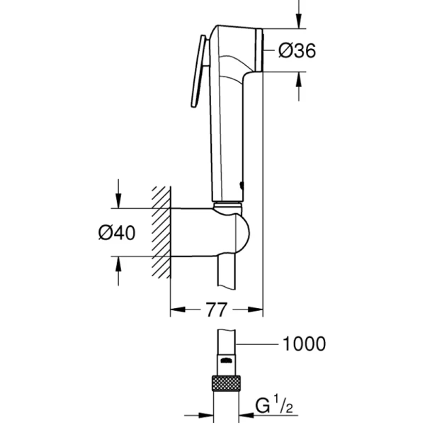 гигиенический набор grohe tempesta-f 26352000 гигиенический набор grohe tempesta-f 26352000
