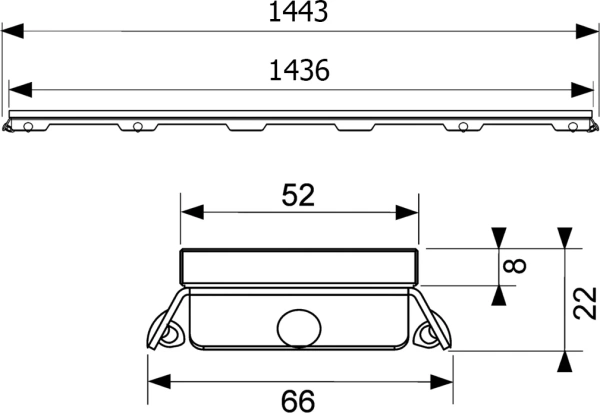 решетка tece tecedrainline 601592: прямая, стекло, 150 см, черная