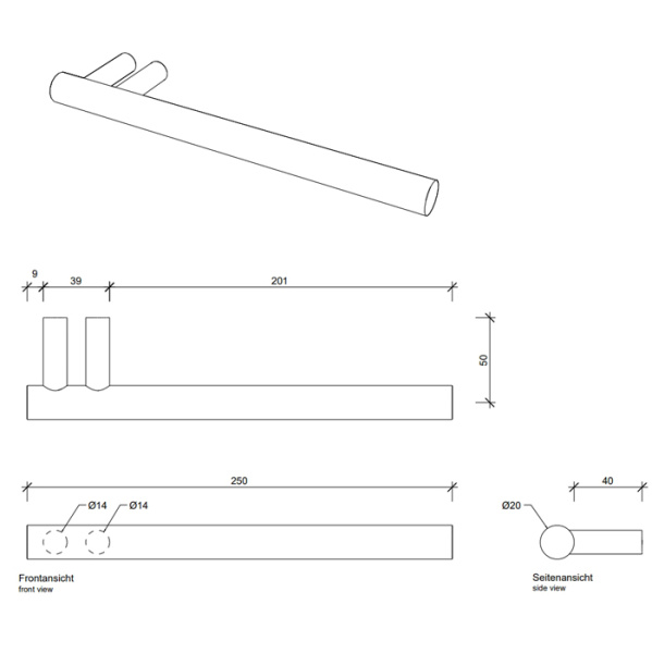 Decor Walther Decor Walther Bar HTH Полотенцедержатель 25см, подвесной, цвет: золото матовое