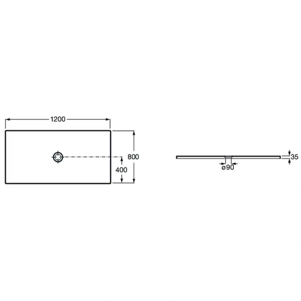керамический поддон 120x80 см roca cratos 3740l6640
