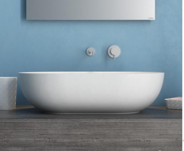 раковина накладная globo t-edge b6o60bo 60х41 см, белый матовый