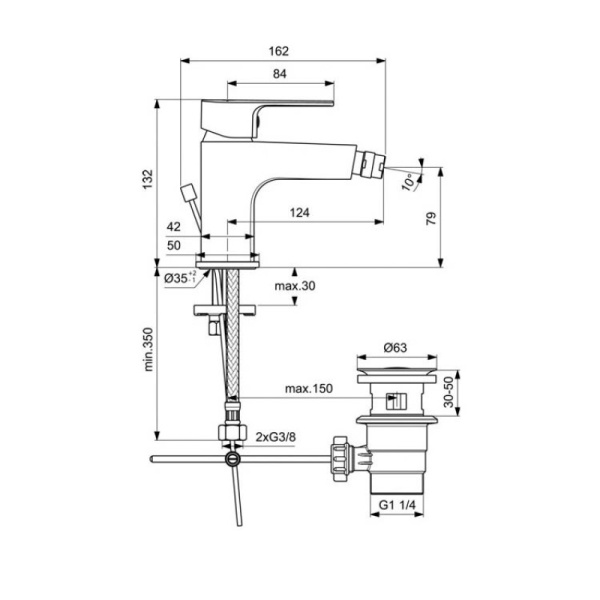 смеситель для биде ideal standard bc691aa