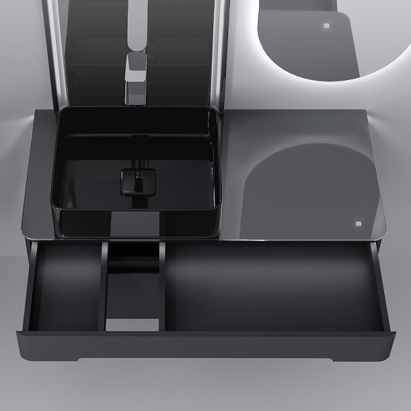 тумба под раковину jorno shine 100 shi.01.100-m/p/a подвесная антрацит