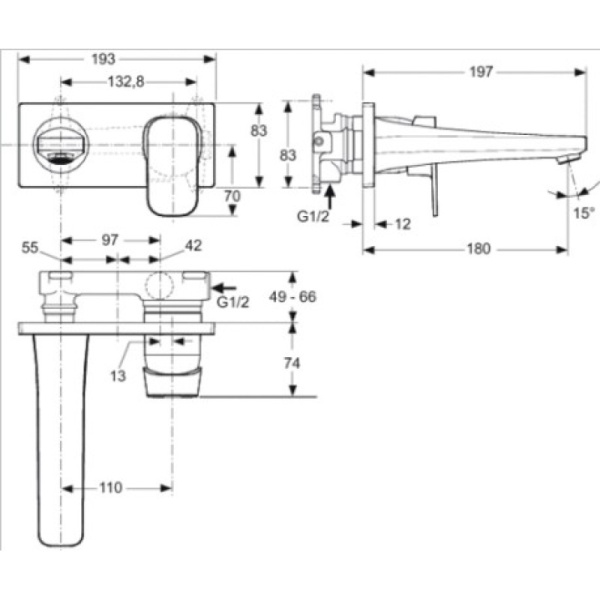 смеситель для раковины ideal standard tonic ii a6334aa
