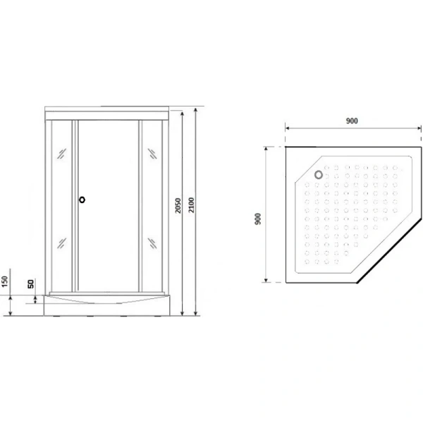душевая кабина niagara luxe 90x90 ng-7701dw без гидромассажа