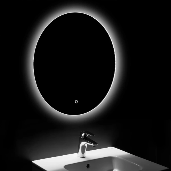зеркало roca luna zru9307557 60x60 см, с led-подсветкой, сенсорным выключателем, диммером