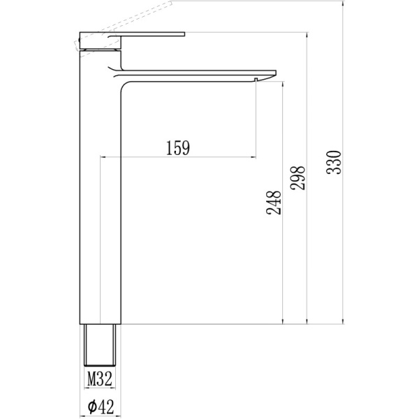 смеситель для раковины savol 800 s-601811g высокий, цвет хром