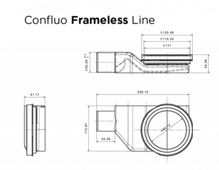 душевой канал 450 мм pestan confluo frameless black glass line 13701202